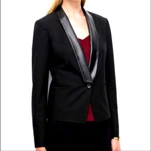 Ann Taylor Leather Trimmed Blazer